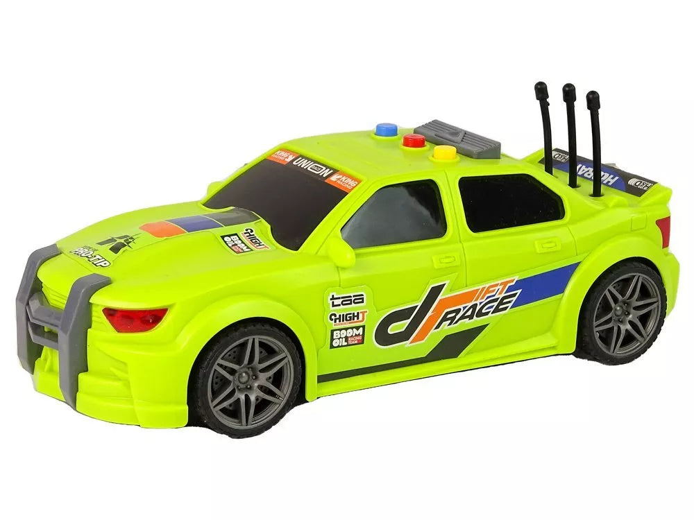 Sportinis žalias automobilis 1:16 su efektais