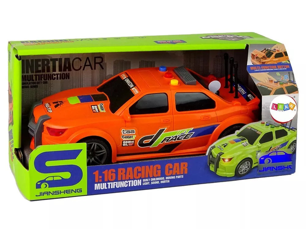 Sportinis oranžinis automobilis 1:16 su efektais