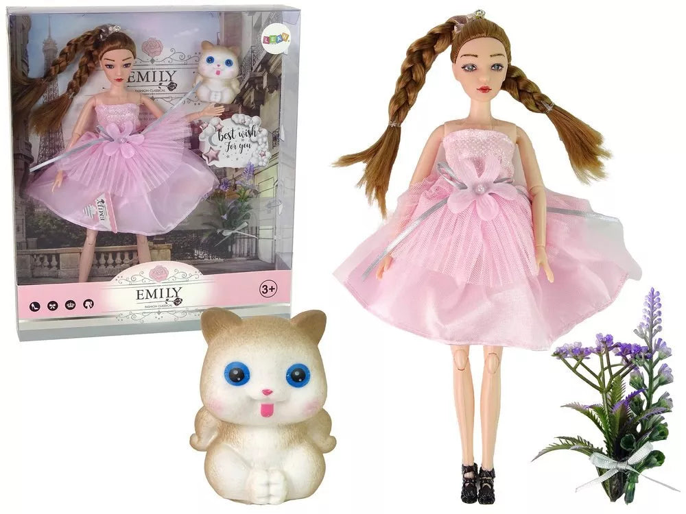 Lėlė emilija su kačiuku 30cm