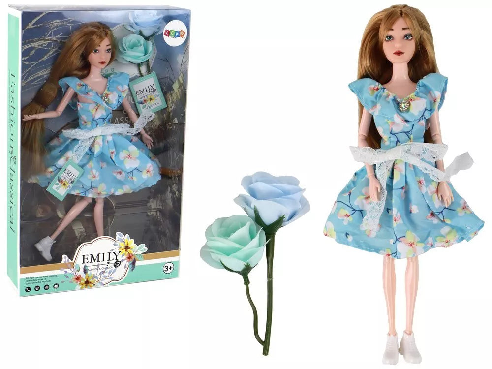 Lėlė emilija su gėlėmis 30cm
