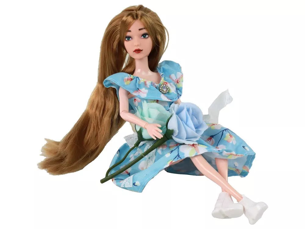 Lėlė emilija su gėlėmis 30cm
