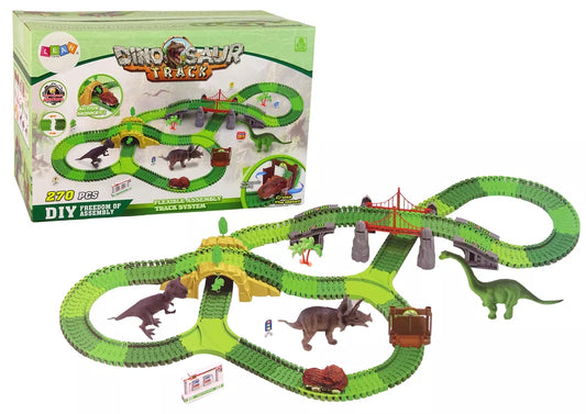 Dinozaurų trasa su aksesuarais 270 dalių