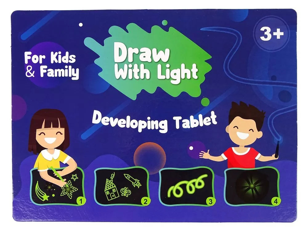 Fluorescencinė piešimo lenta Sketch Light Board su šviesos rašikliu