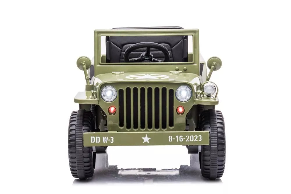 JH‑103 Olive Green elektrinis visureigis vaikams – 4×4, 12V, EVA ratai