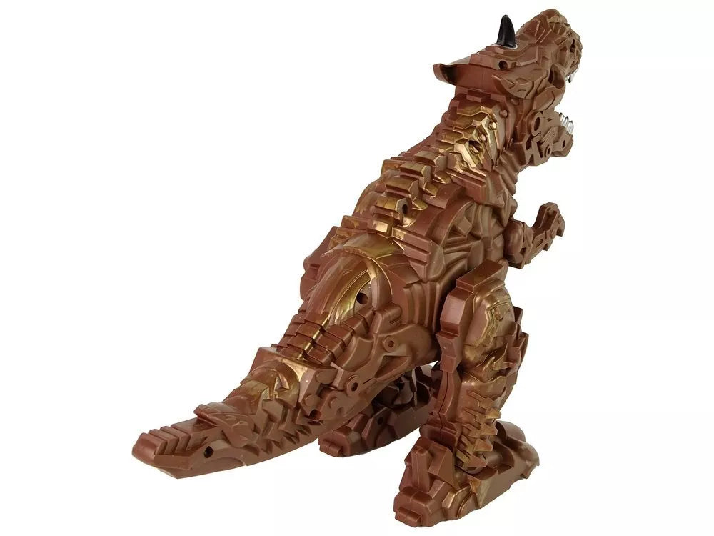 Rudas garų dinozauras su projektoriumi