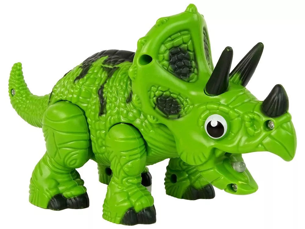 Žalias garų dinozauras triceratopsas