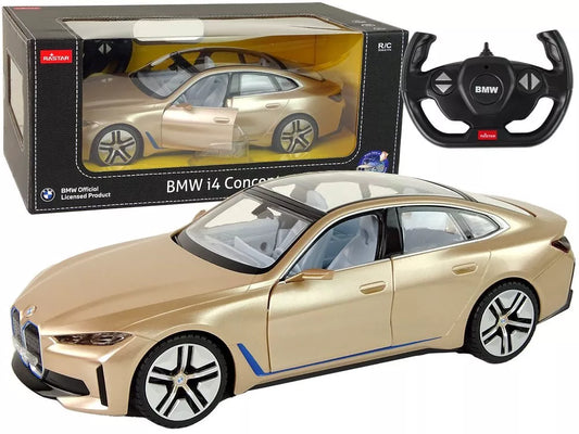 BMW i4 RASTAR 1:14 – auksinis nuotolinio valdymo automobilis