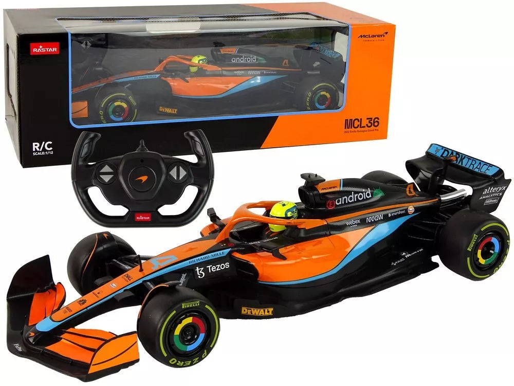 McLaren F1 1:12 – oranžinis nuotolinio valdymo lenktyninis automobilis