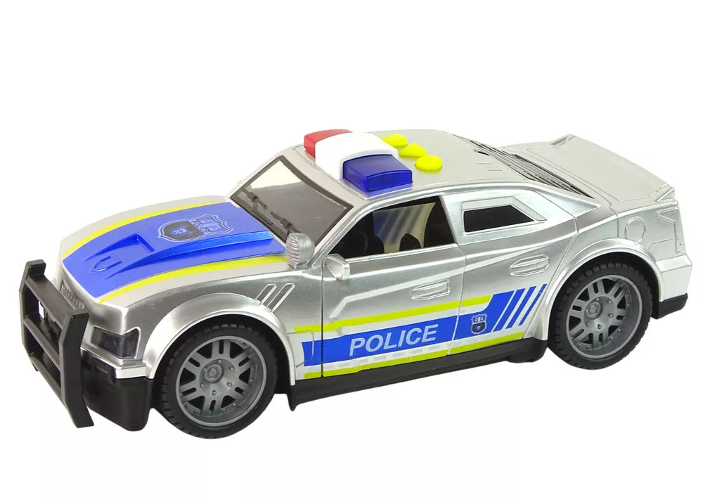 Policijos automobilis su šviesomis ir garsais