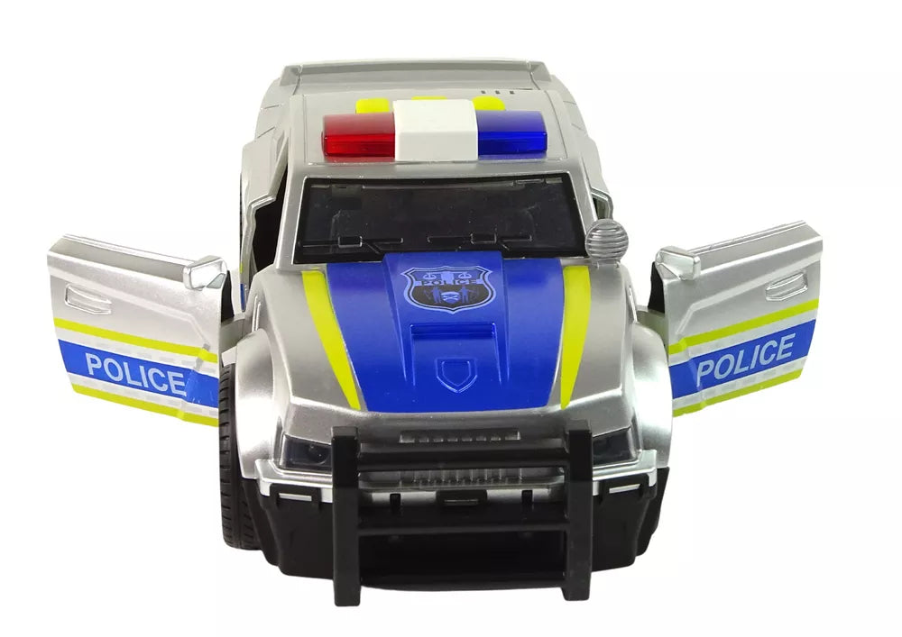 Policijos automobilis su šviesomis ir garsais