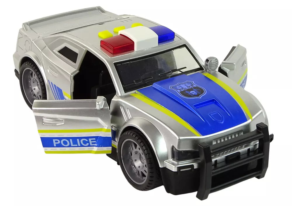 Policijos automobilis su šviesomis ir garsais