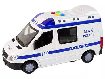 Policijos automobilis su šviesomis ir garsais