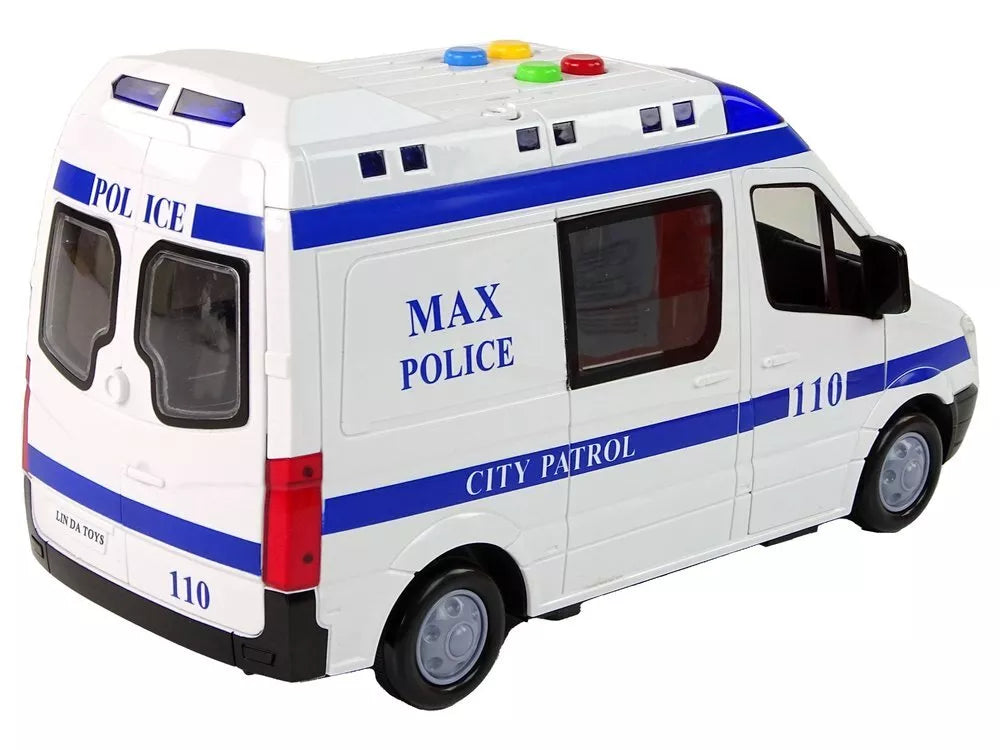 Policijos automobilis su šviesomis ir garsais