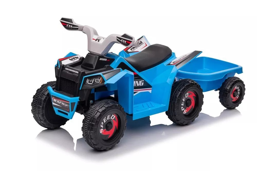 MX630T mėlynas elektrinis keturratis su priekaba – 6V, 45W
