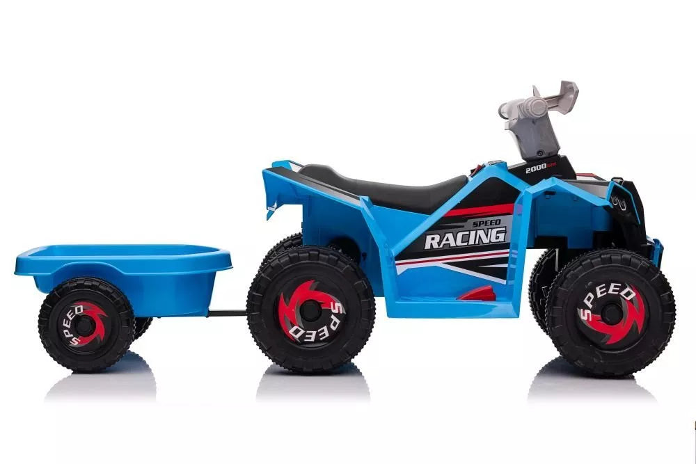 MX630T mėlynas elektrinis keturratis su priekaba – 6V, 45W