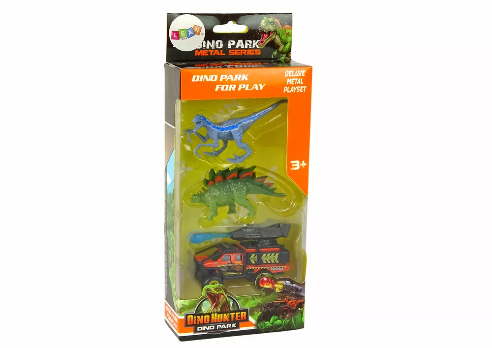 Dinozaurų rinkinys su raketų automobiliu