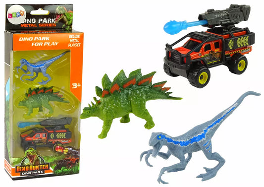 Dinozaurų rinkinys su raketų automobiliu