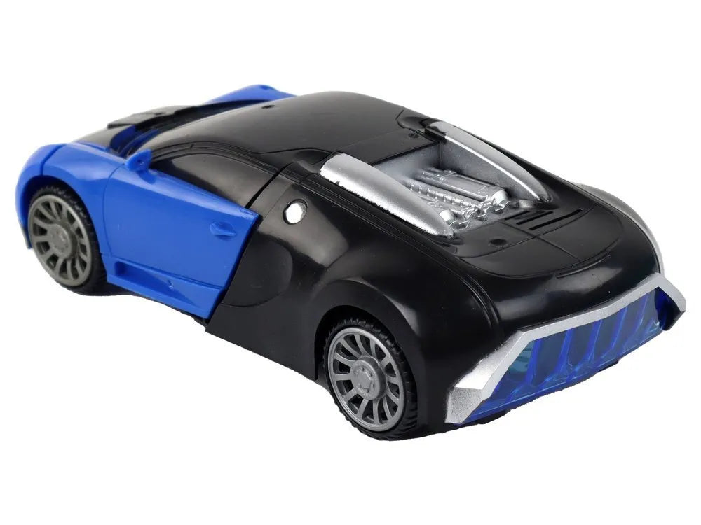 Robotas automobilis mėlynas 2in1