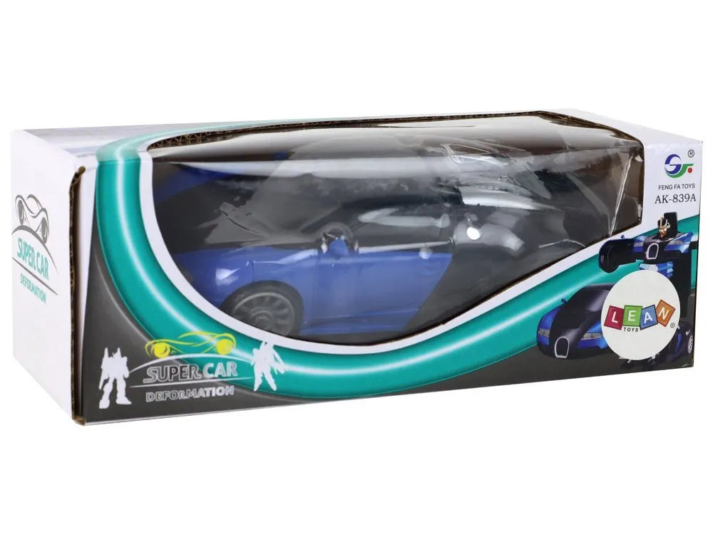 Robotas automobilis mėlynas 2in1