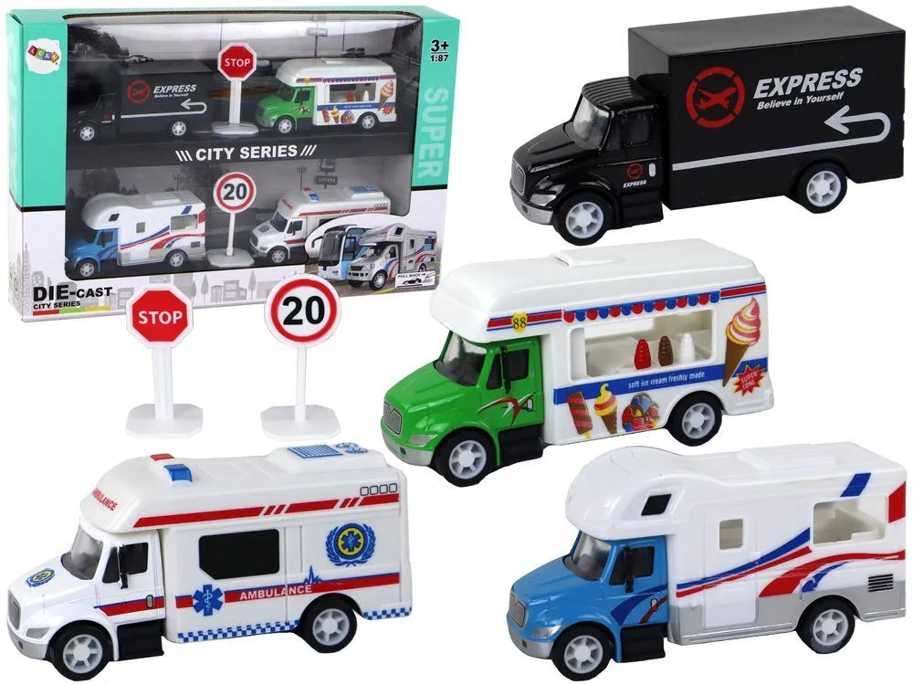 Automobilių rinkinys visureigis ledainė 1:87