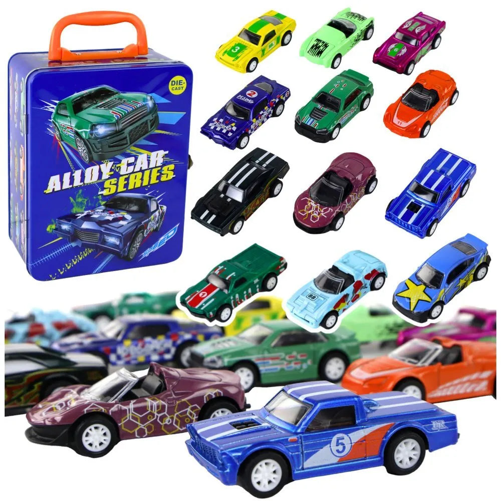 Automobilių rinkinys metalinis frikcinis 1:64