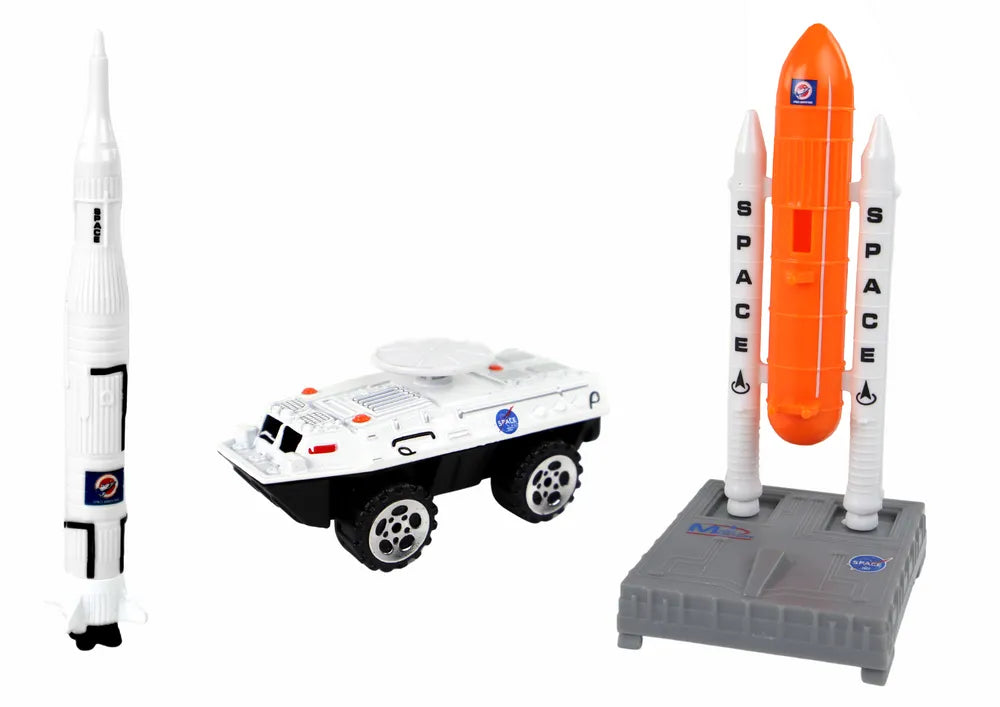 Kosmoso figūrėlių rinkinys su raketa