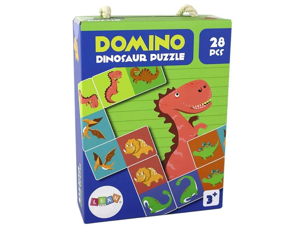 Dvipusis domino dinozaurai dėlionė 28 elementai