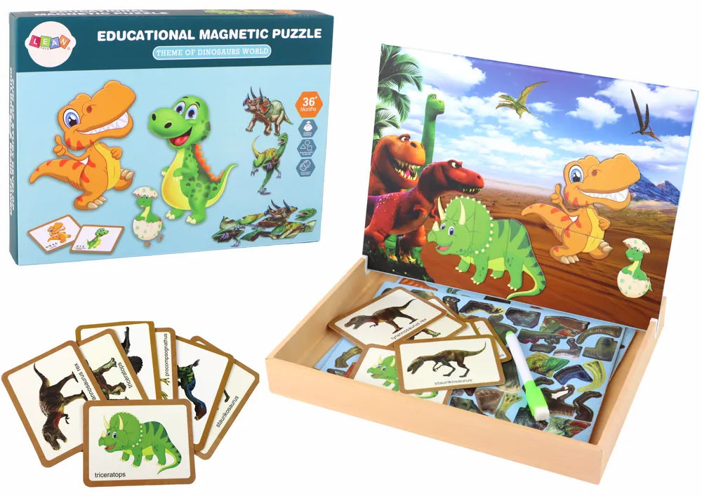 Magnetinės dėlionės dinozaurai kūrybinis rinkinys