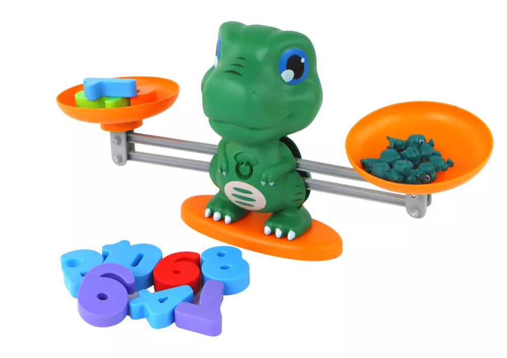 Edukacinis žaidimas „Dinozauras–svarstyklės“