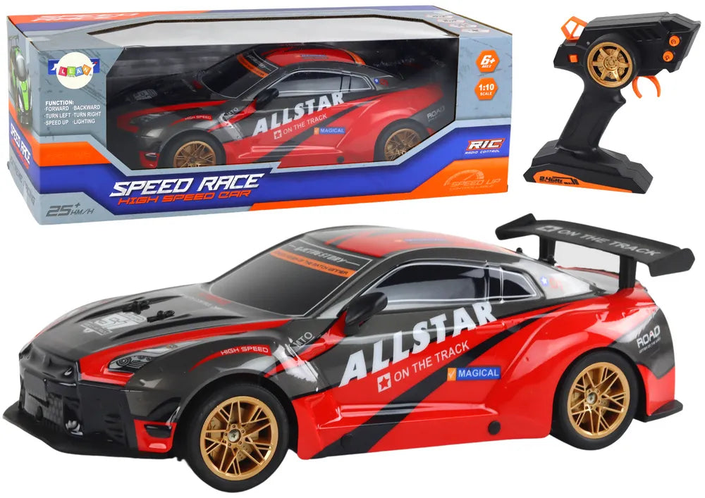 Nuotolinis sportinis automobilis raudonas