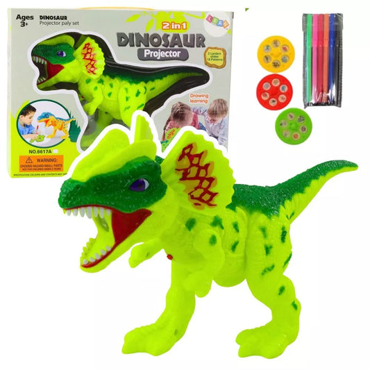 Dino projektorius su markeriais – 2in1 edukacinis piešimo ir šviesos žaislas