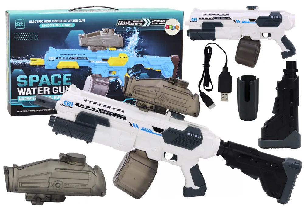 Baltas automatinis vandens šautuvas M416