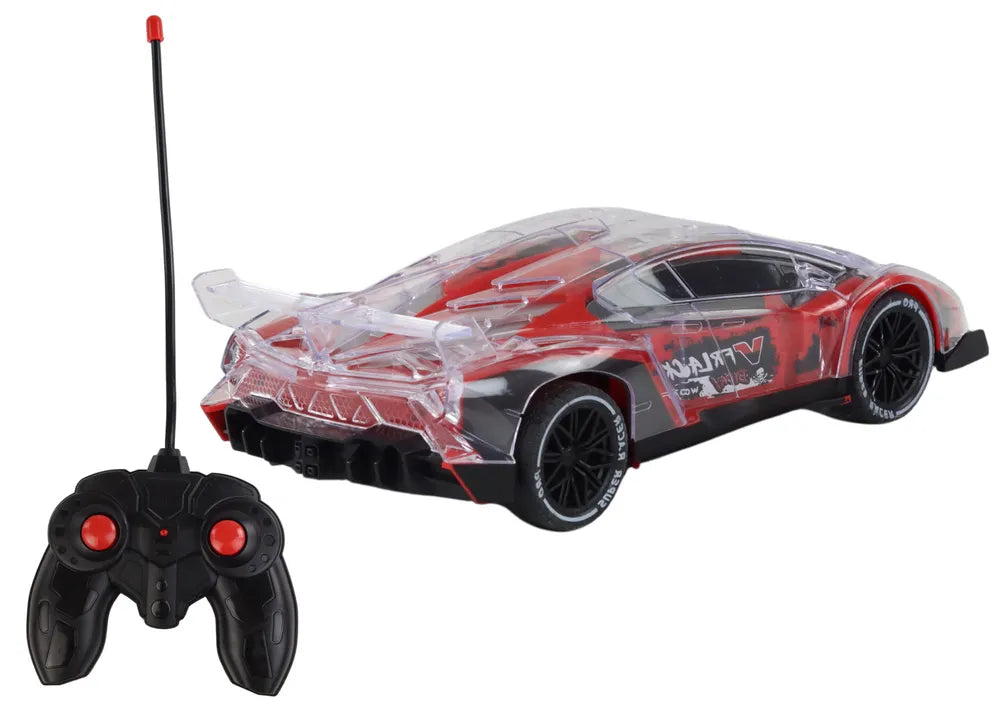 Sportinis rc automobilis raudonas šviesos