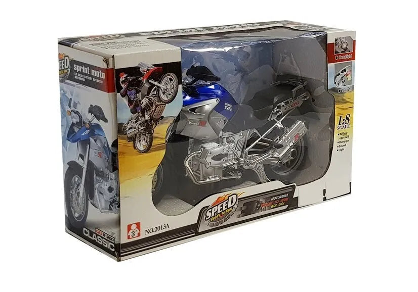 1:8 mėlynas motociklas su šviesomis ir muzika