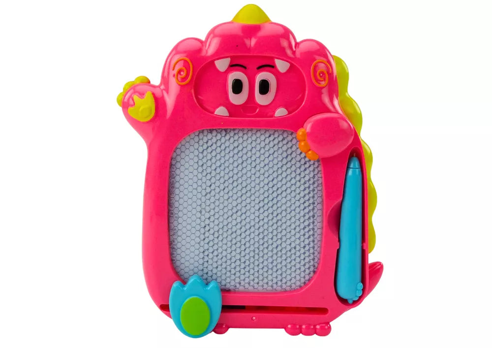 2in1 kišeninė piešimo ir žaidimų lenta Pink Dinosaur