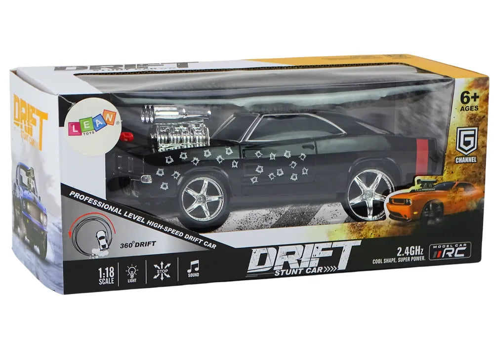 Drift automobilis valdomas pultu juodas