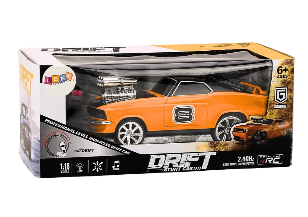 Drift automobilis valdomas pultu oranžinis