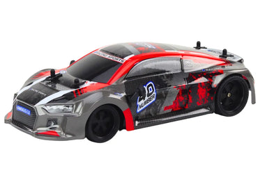 Drift automobilis guminiais ratais raudonas