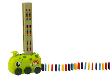 Dinozauras su domino kaladėlėmis žalias