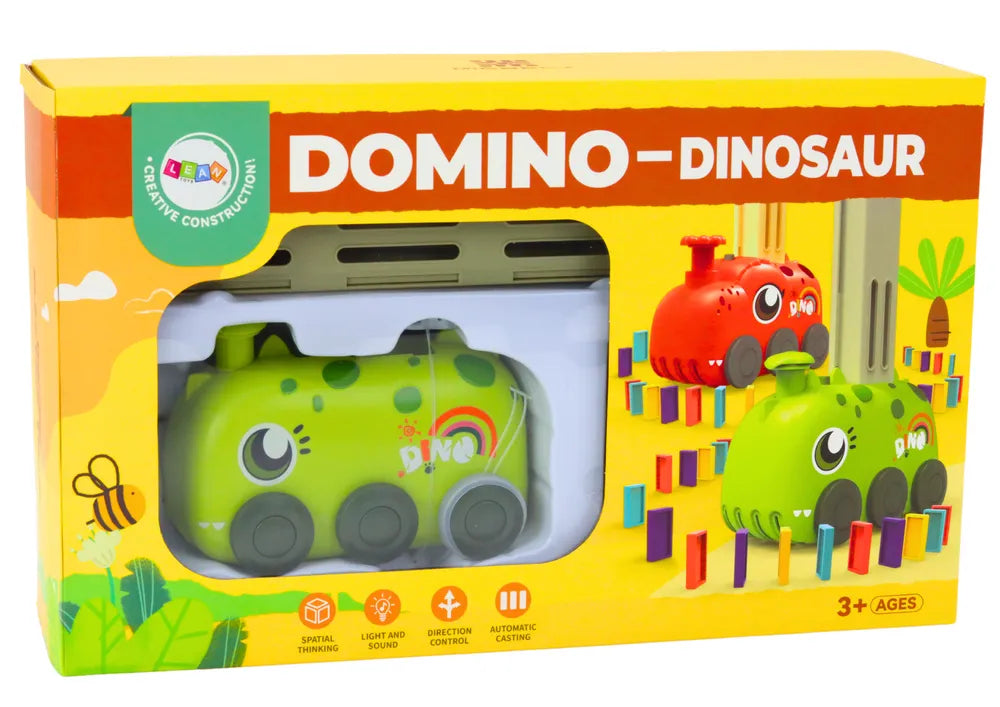 Dinozauras su domino kaladėlėmis žalias