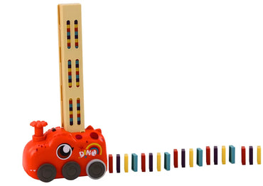 Dinozauras su domino kaladėlėmis raudonas