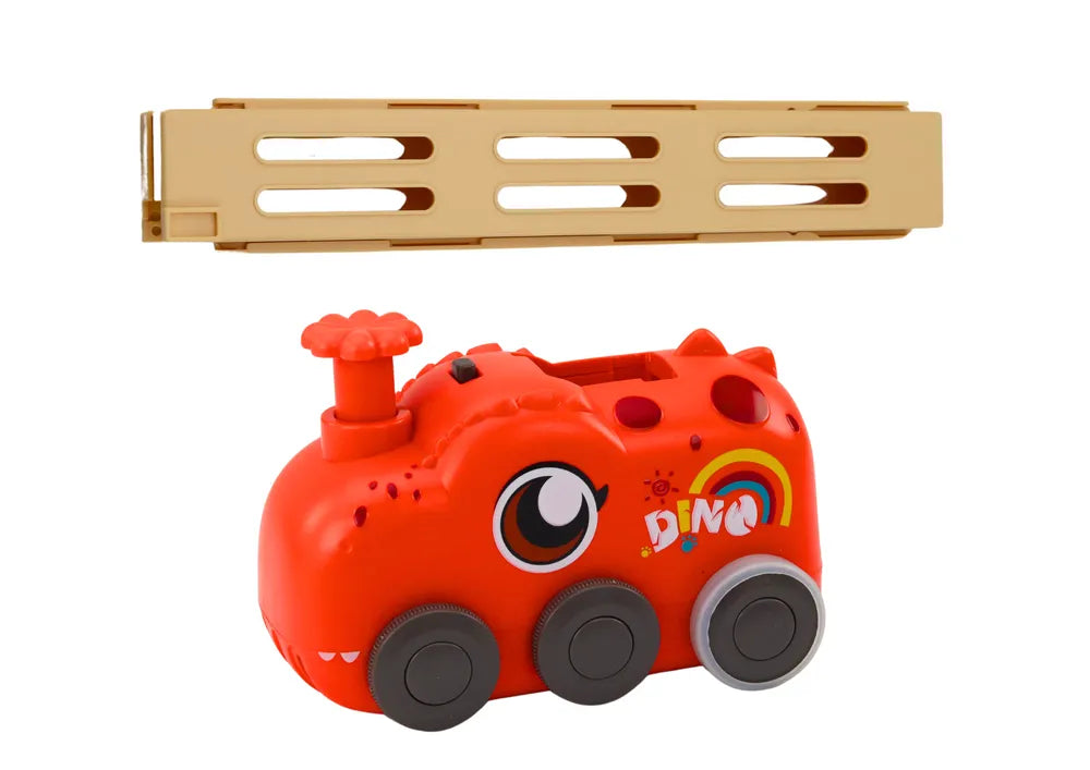 Dinozauras su domino kaladėlėmis raudonas