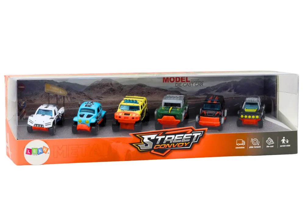 Metaliniai visureigiai automobiliai 1:64 6 vnt
