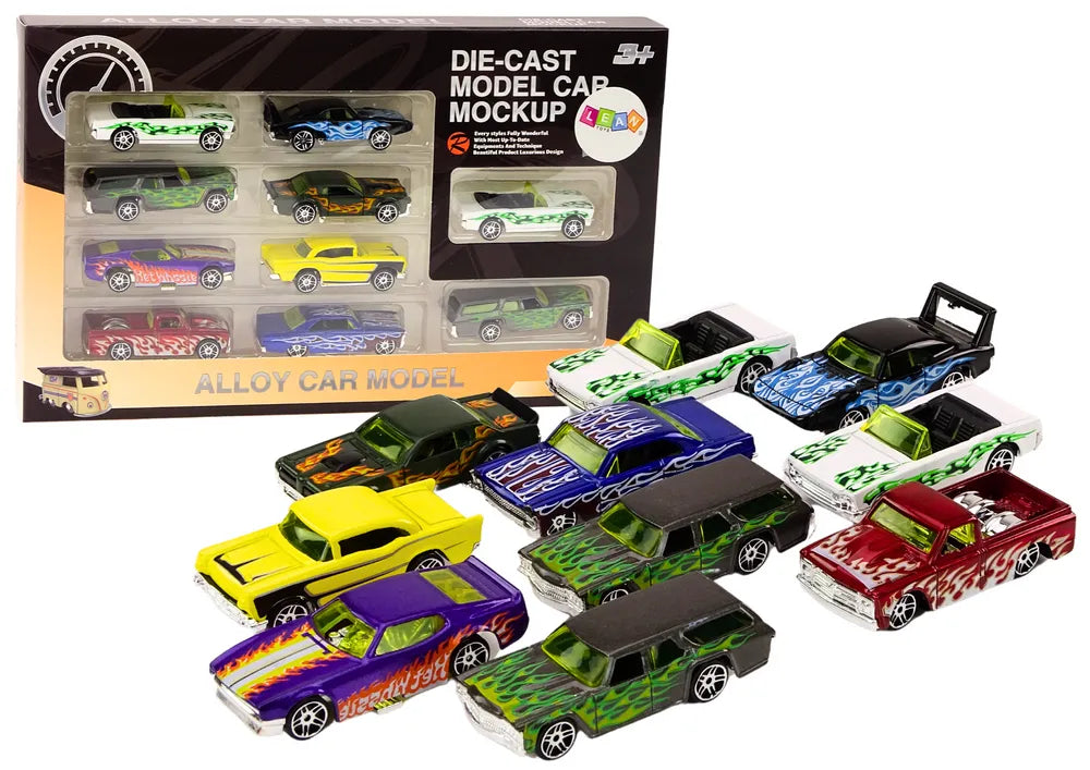 Metaliniai sportiniai automobiliai 1:64 10 vnt
