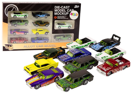 Metaliniai sportiniai automobiliai 1:64 10 vnt
