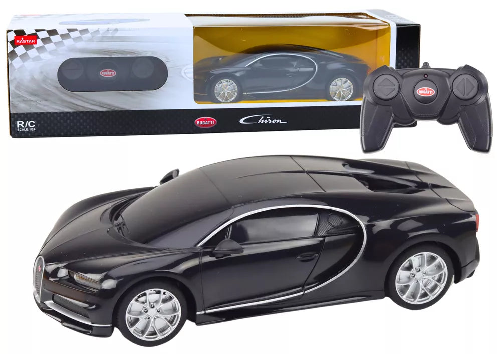 Bugatti Veyron Chiron 1:24 – juodas nuotolinio valdymo automobilis