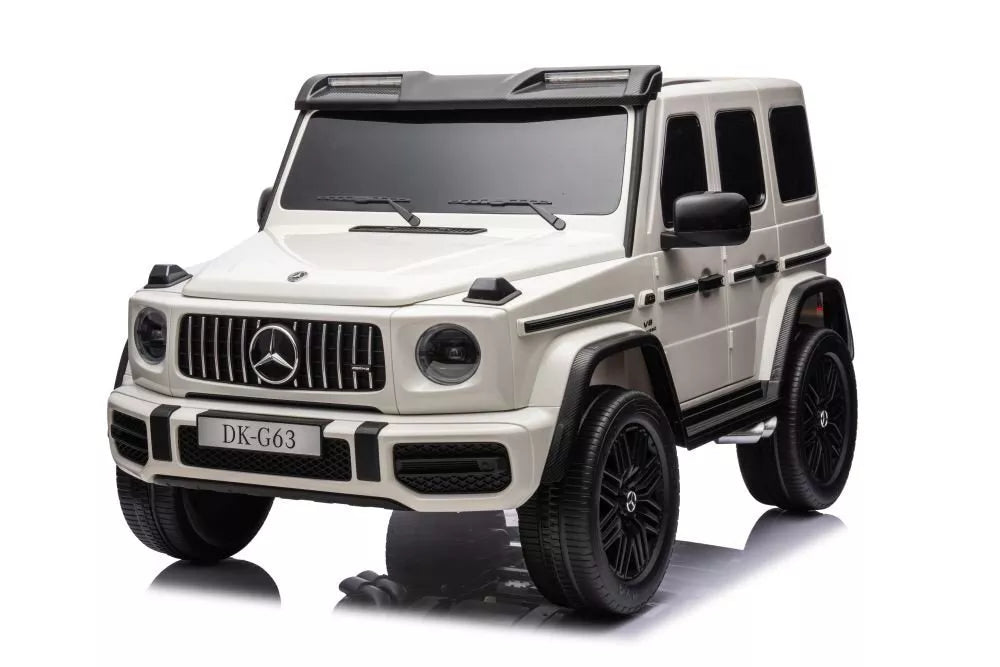 Akumuliatorinis automobilis vaikams Mercedes G63 XXL, baltos spalvos, 24 V