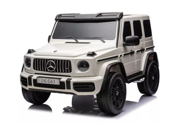 Akumuliatorinis automobilis vaikams Mercedes G63 XXL, baltos spalvos, 24 V