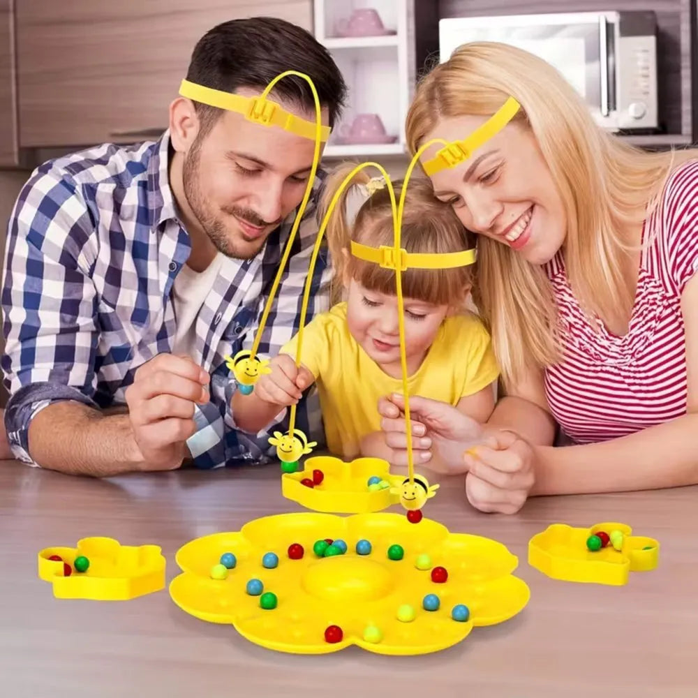 2 žaidėjų šeimos įgūdžių žaidimas su bitutėmis