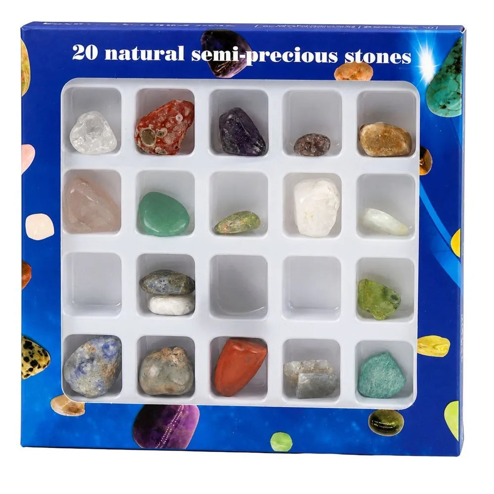 20 vnt. natūralių mineralų rinkinys vaikams